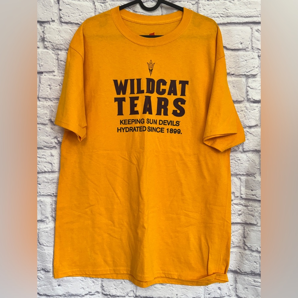 Sun Devils ASU ‎ Hanes Vibrant Yellow Tagless Tee size L
